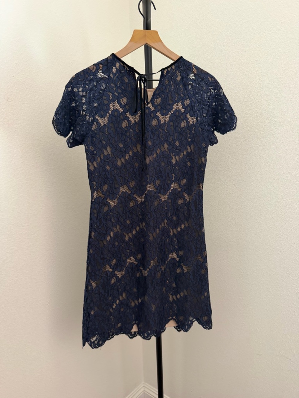 Chelsea & Violet Navy Lace Short-Sleeve Mini Dress - Picture 4 of 5